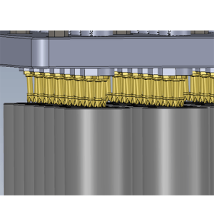 Contacting with spring-loaded contact pins on round cells