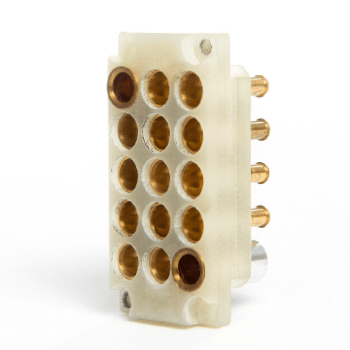 Interface block I-013 open brass I 13-pin pneumatic coax block