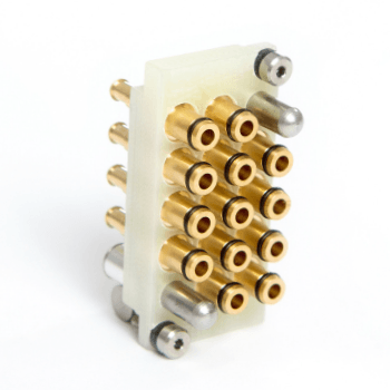 Interface block R-013 open brass I 13-pin pneumatic coax block