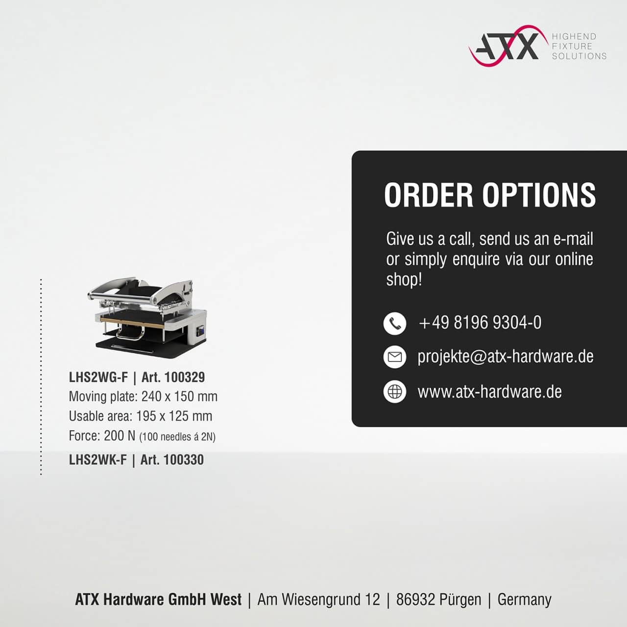 Order options | LHS2-series from stock