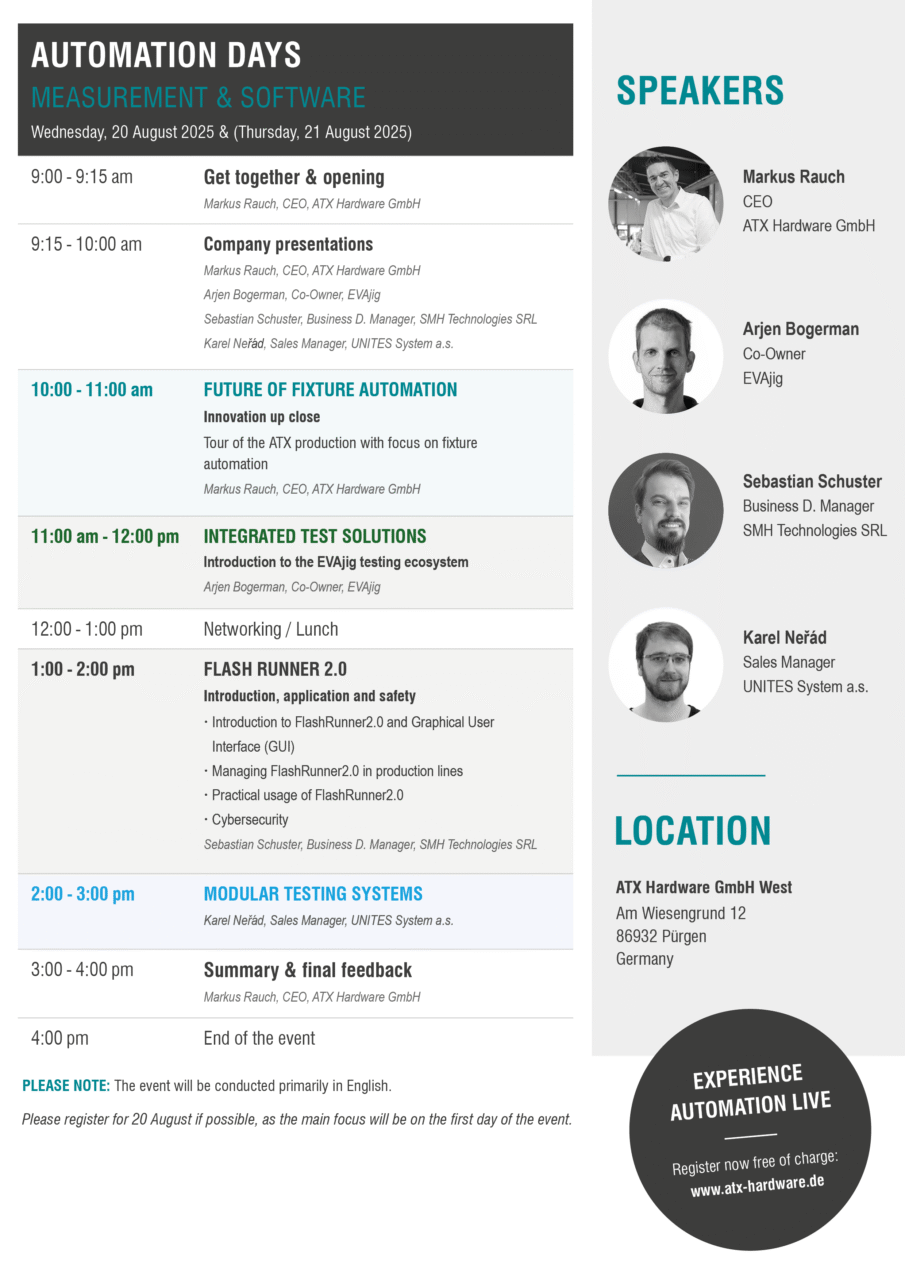 Agenda | Automation Days Measurement & Software