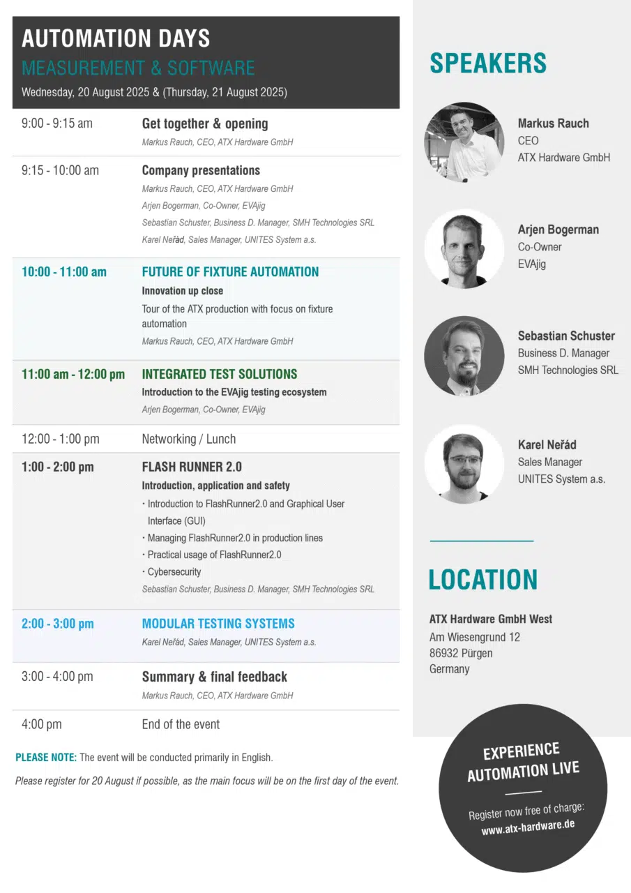 Agenda | Automation Days Measurement & Software